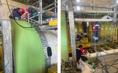 B737-800 pax to freighter conversion in progress