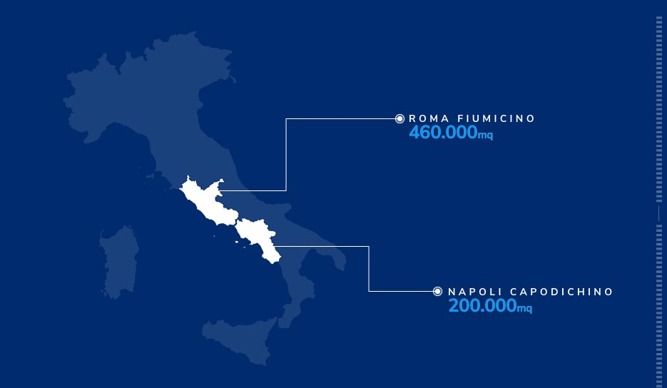 Superficie di Atitech a Roma Fiumicino e Napoli Capodichino